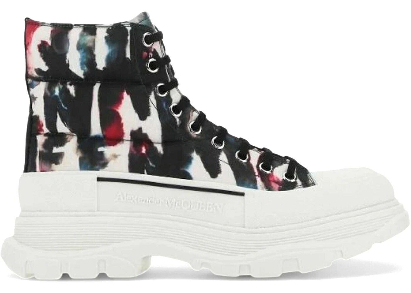 アレキサンダーマックイーン ブーツ 白いこと 白いこと スニーカー メンズ ALEXANDER MCQUEEN ALEXANDER MCQUEEN TREAD SLICK QUILTED BOOT WATERCOLOR GRAFFITI WHITE MULTI / WHITE MULTI COLOR