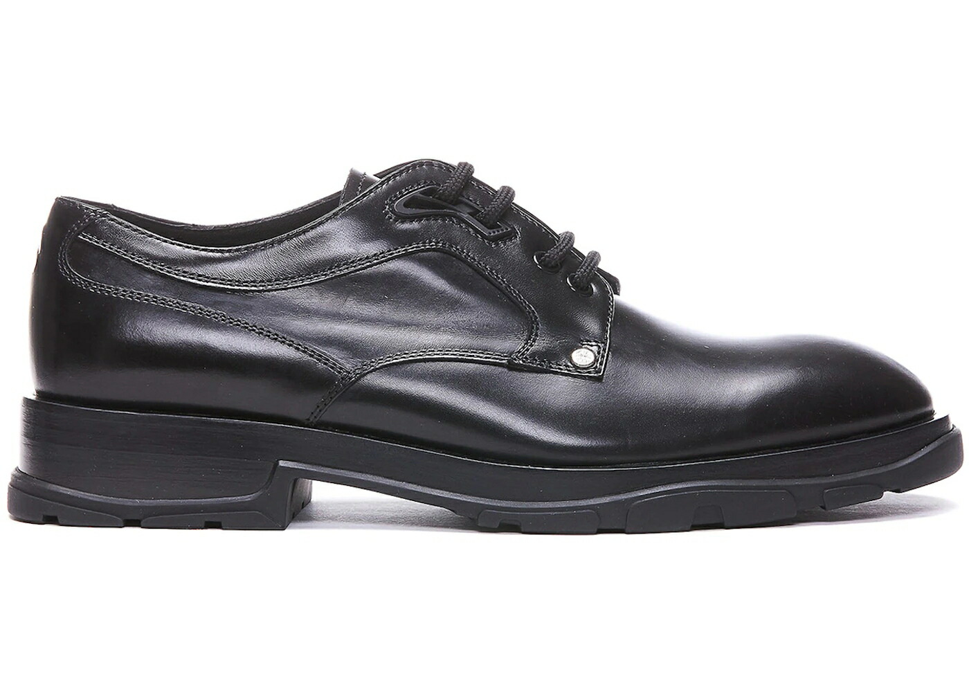 アレキサンダーマックイーン レザー ローファー 黒色 ブラック スニーカー メンズ ALEXANDER MCQUEEN ALEXANDER MCQUEEN DERBY LEATHER LOAFERS BLACK /