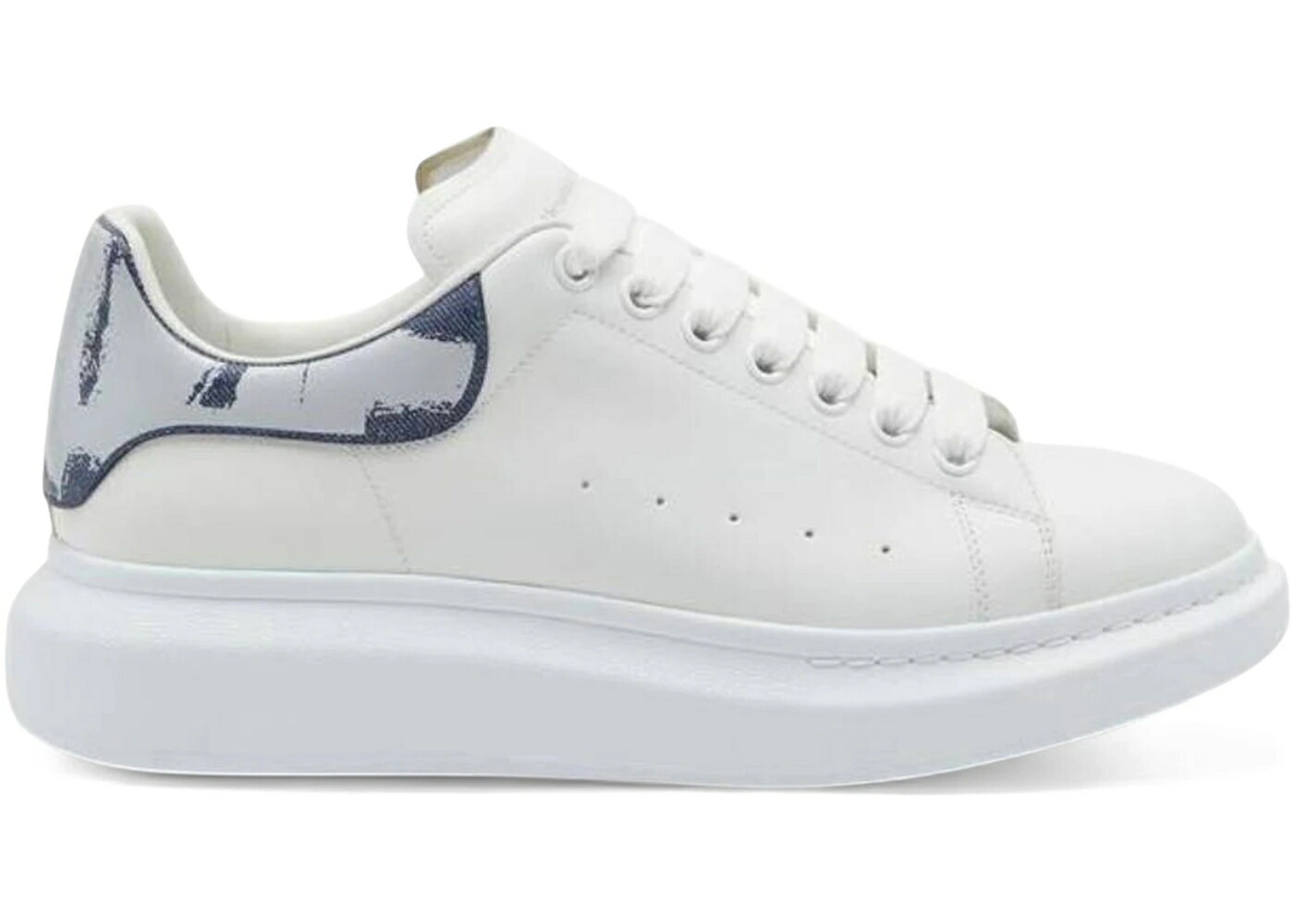 アレキサンダーマックイーン 白色 ホワイト 藍色 インディゴ スニーカー メンズ ALEXANDER MCQUEEN ALEXANDER MCQUEEN OVERSIZED WHITE INDIGO / WHITE INDIGO