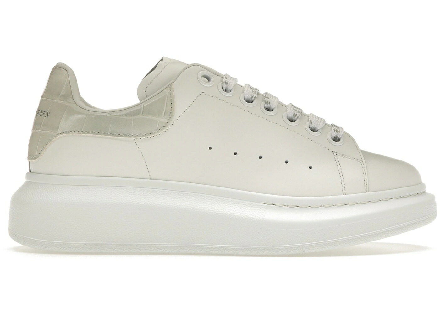 アレキサンダーマックイーン 白色 ホワイト WOMEN スニーカー レディース ALEXANDER MCQUEEN ALEXANDER MCQUEEN OVERSIZED WHITE CROC (WOMEN) / WHITECROC