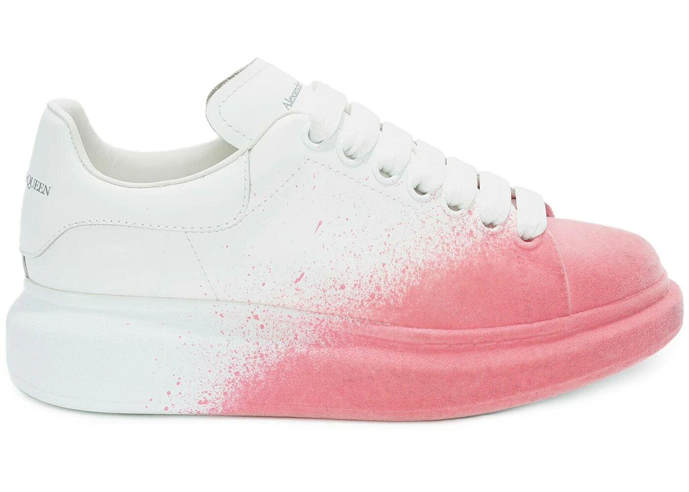 アレキサンダーマックイーン 白色 ホワイト ピンク WOMEN'S スニーカー レディース ALEXANDER MCQUEEN ALEXANDER MCQUEEN OVERSIZED WHITE PINK VELVET SPRAY (WOMEN'S) / WHITE PINK|スニケス