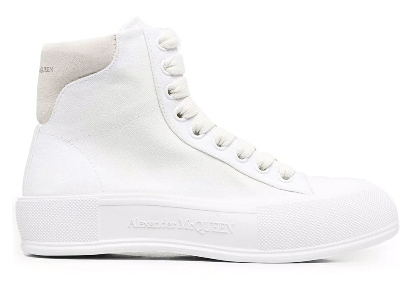 アレキサンダーマックイーン ハイ 靴 スニーカー 白色 ホワイト WOMEN'S レディース ALEXANDER MCQUEEN ALEXANDER MCQUEEN DECK PLIMSOLL HIGH TOP SNEAKER OPTICAL WHITE (WOMEN'S) /