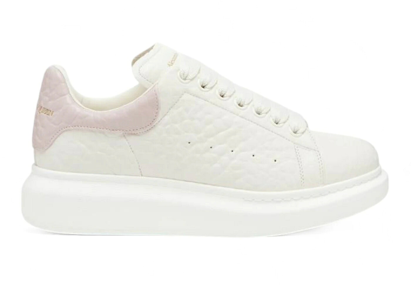 アレキサンダーマックイーン なめし革 白いこと 白いこと サクラ色 WOMEN\u0027S スニーカー レディース ALEXANDER MCQUEEN ALEXANDER MCQUEEN OVERSIZED GRAINY LEATHER WHITE LIGHT PINK (WOMEN\u0027S) / WHITE PINK