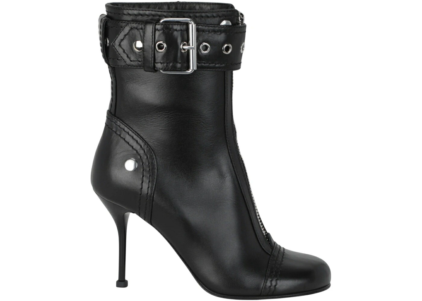 アレキサンダーマックイーン バックル ブーツ 黒色 ブラック 銀色 シルバー WOMEN スニーカー レディース ALEXANDER MCQUEEN ALEXANDER MCQUEEN BUCKLE DETAILED ANKLE BOOTS BLACK SILVER (WOMEN) / BLACK SILVER