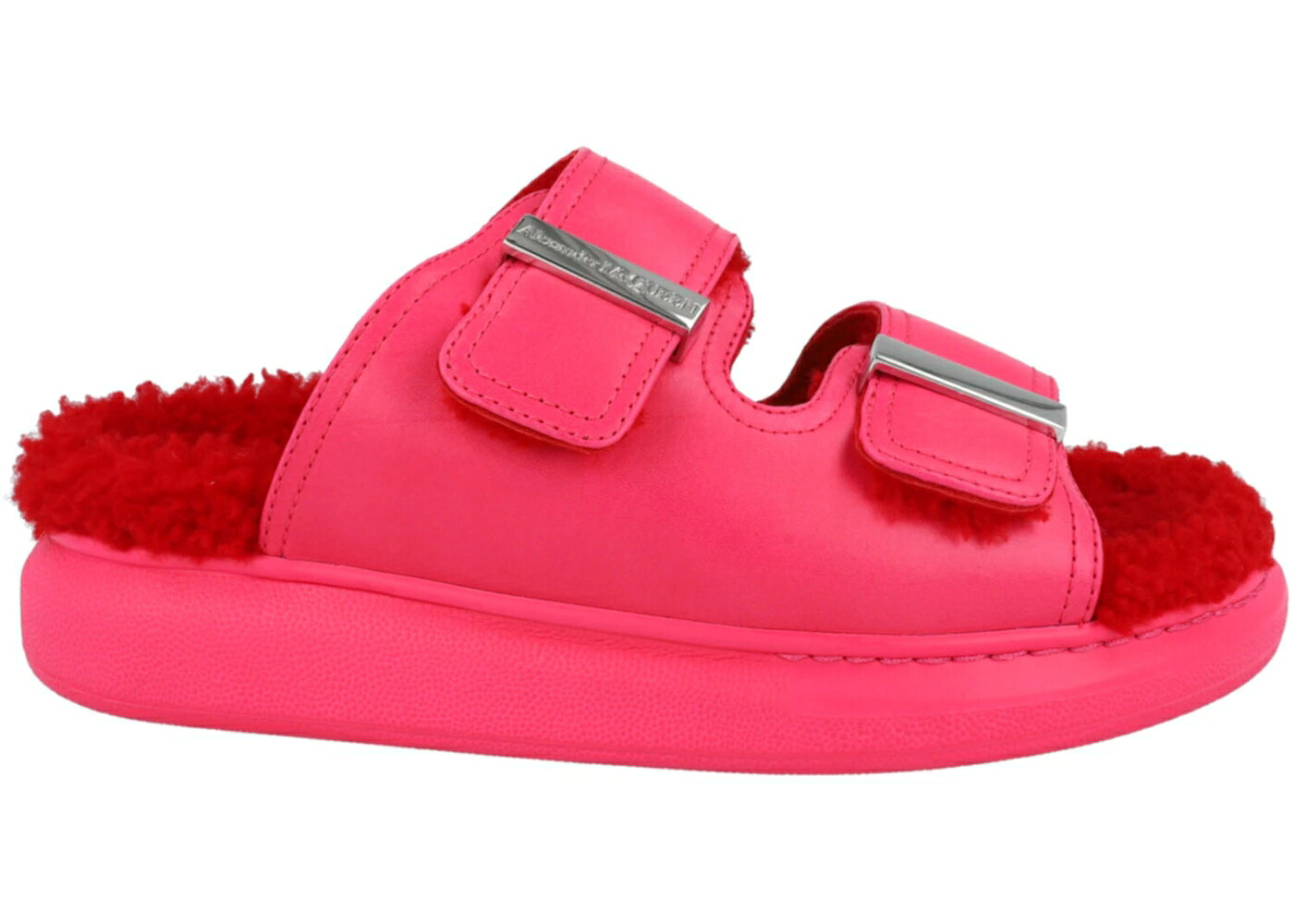 アレキサンダーマックイーン 変わり種 サクラ色 しろがね色 しろがね色 WOMEN\u0027S スニーカー レディース ALEXANDER MCQUEEN ALEXANDER MCQUEEN OVERSIZED HYBRID SLIDES PINK SILVER (WOMEN\u0027S) / PINK SILVER