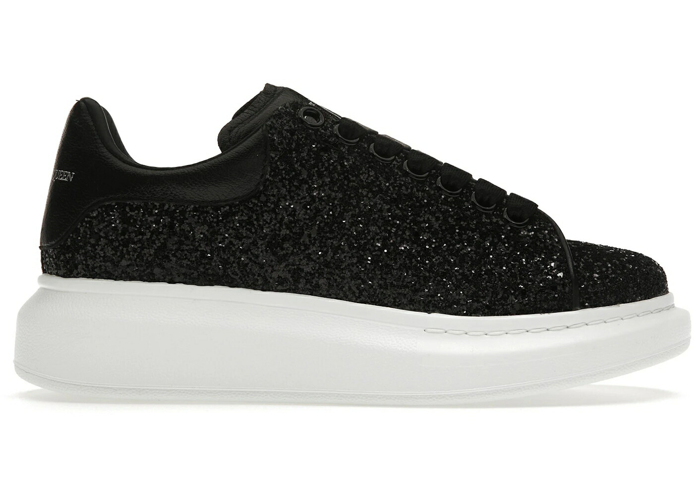 アレキサンダーマックイーン 黒色 ブラック 白色 ホワイト WOMEN'S スニーカー レディース ALEXANDER MCQUEEN ALEXANDER MCQUEEN OVERSIZED BLACK GLITTER (WOMEN'S) / BLACK WHITE
