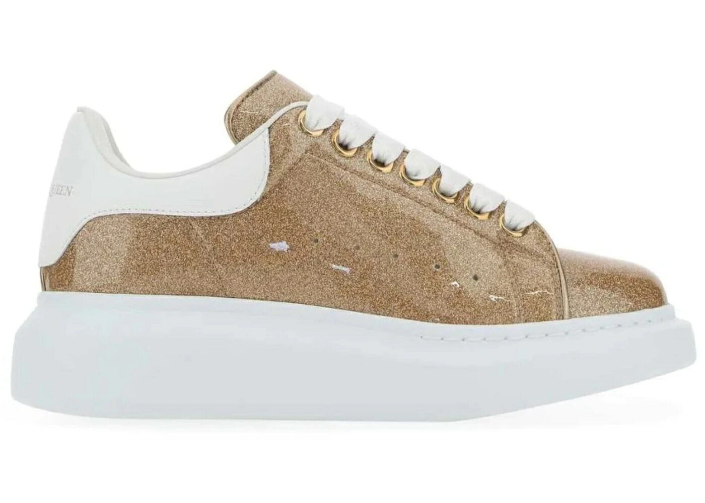 アレキサンダーマックイーン サクラ色 ゴールド 白いこと 白いこと スニーカー レディース ALEXANDER MCQUEEN ALEXANDER MCQUEEN OVERSIZED ROSE GOLD WHITE (WOMEN) / ROSE GOLD WHITE