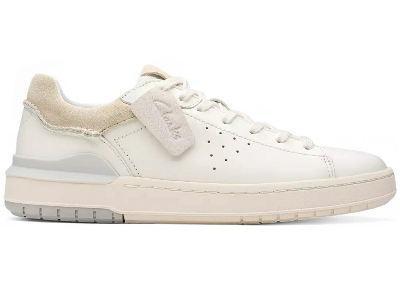 クラークス ラン 白色 ホワイト レザー スニーカー メンズ CLARKS COURTLITE 2 RUN WHITE LEATHER / WHITE LEATHER