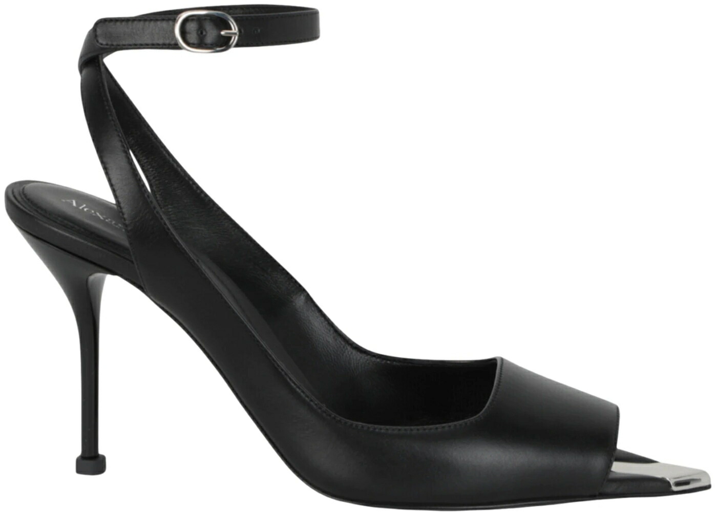 アレキサンダーマックイーン サンダル 黒いこと 黒いこと しろがね色 しろがね色 WOMEN\u0027S スニーカー レディース ALEXANDER MCQUEEN ALEXANDER MCQUEEN PUNK PEEP TOE 4 IN SANDALS BLACK SILVER (WOMEN\u0027S) / BLACK SILVER