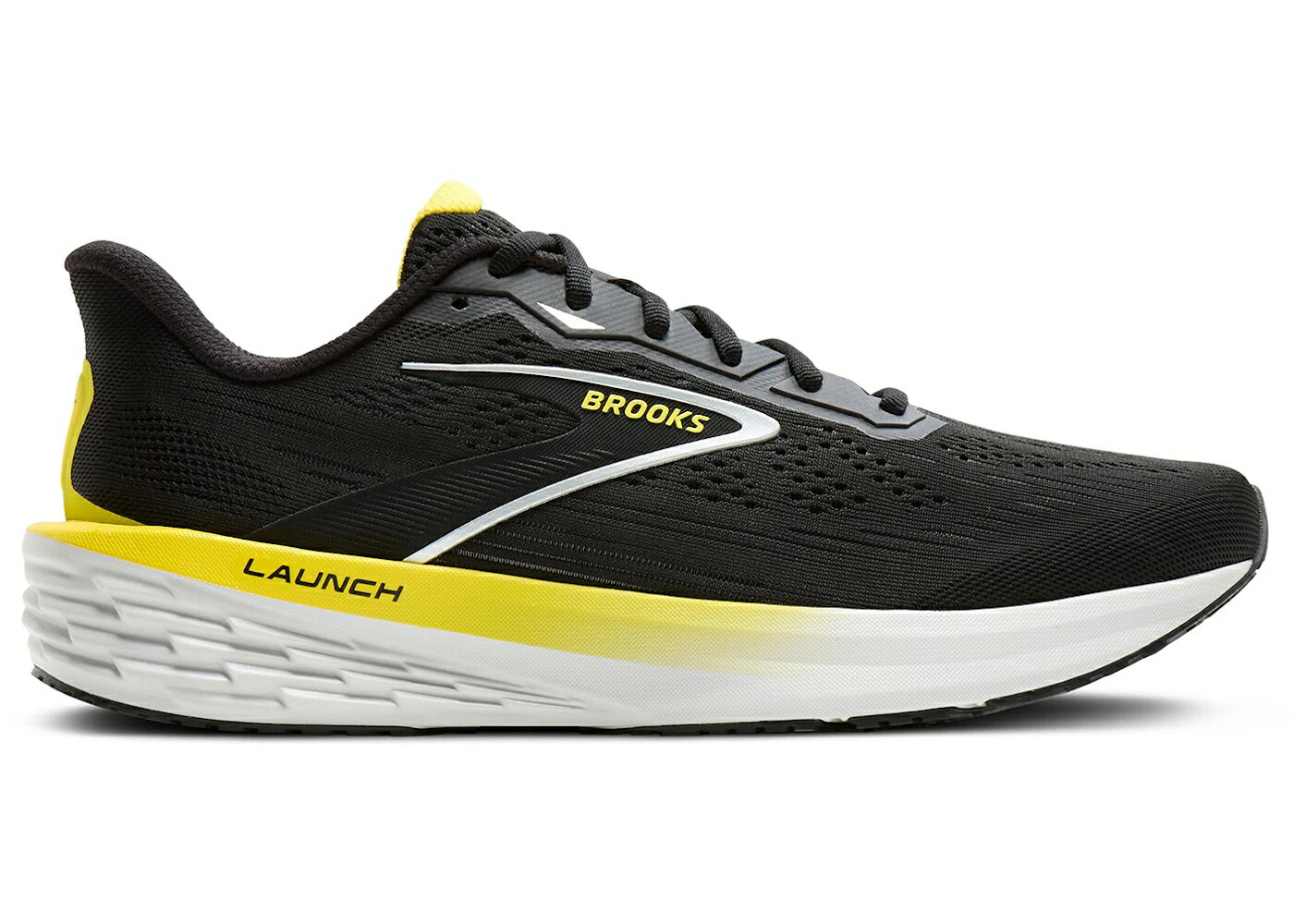 ブルックス 黒いこと 黒いこと 黄味がかった 黄色 スニーカー メンズ BROOKS LAUNCH 12 BLACK CYBER YELLOW OYSTER / BLACK CYBER YELLOW OYSTER
