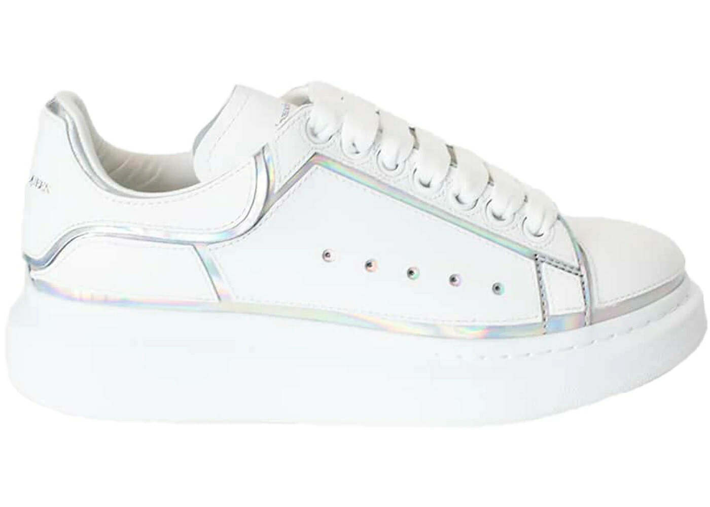 アレキサンダーマックイーン 白色 ホワイト 銀色 シルバー スニーカー メンズ ALEXANDER MCQUEEN ALEXANDER MCQUEEN OVERSIZED WHITE SILVER HOLOGRAM TRIM / WHITE SILVER HOLOGRAM