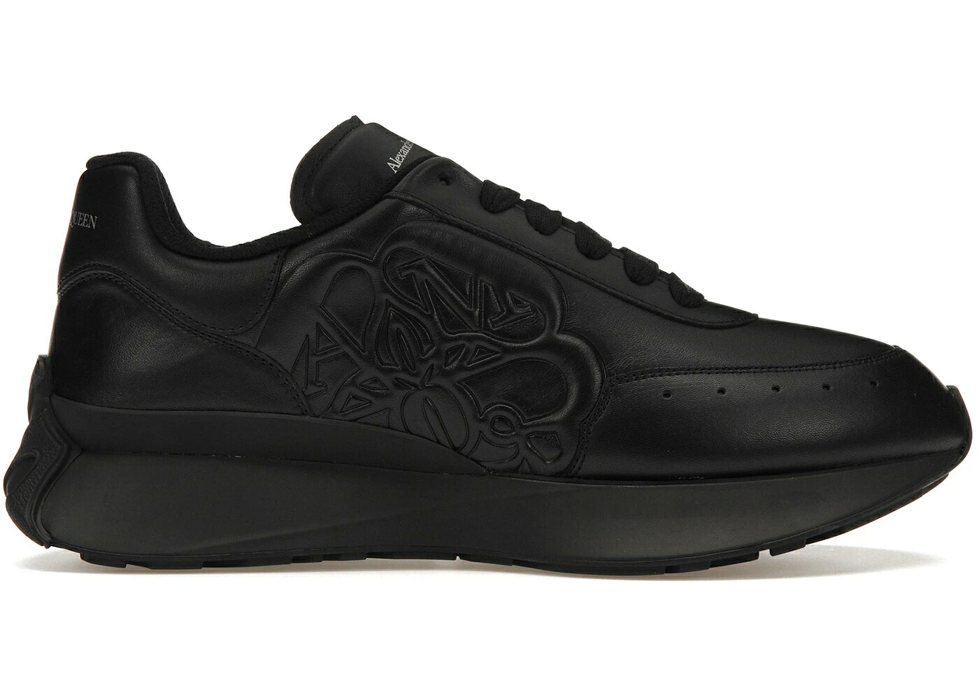 アレキサンダーマックイーン 黒いこと 黒いこと ロゴタイプ スニーカー メンズ ALEXANDER MCQUEEN ALEXANDER MCQUEEN SPRINT RUNNER BLACK SEALED LOGO / スニーカー-メンズ靴