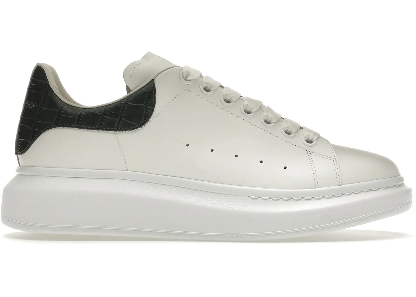 アレキサンダーマックイーン 白色 ホワイト フォレスト 緑 グリーン スニーカー メンズ ALEXANDER MCQUEEN ALEXANDER MCQUEEN OVERSIZED WHITE FOREST GREEN EMBOSSED CROCO / WHITE FOREST GREEN
