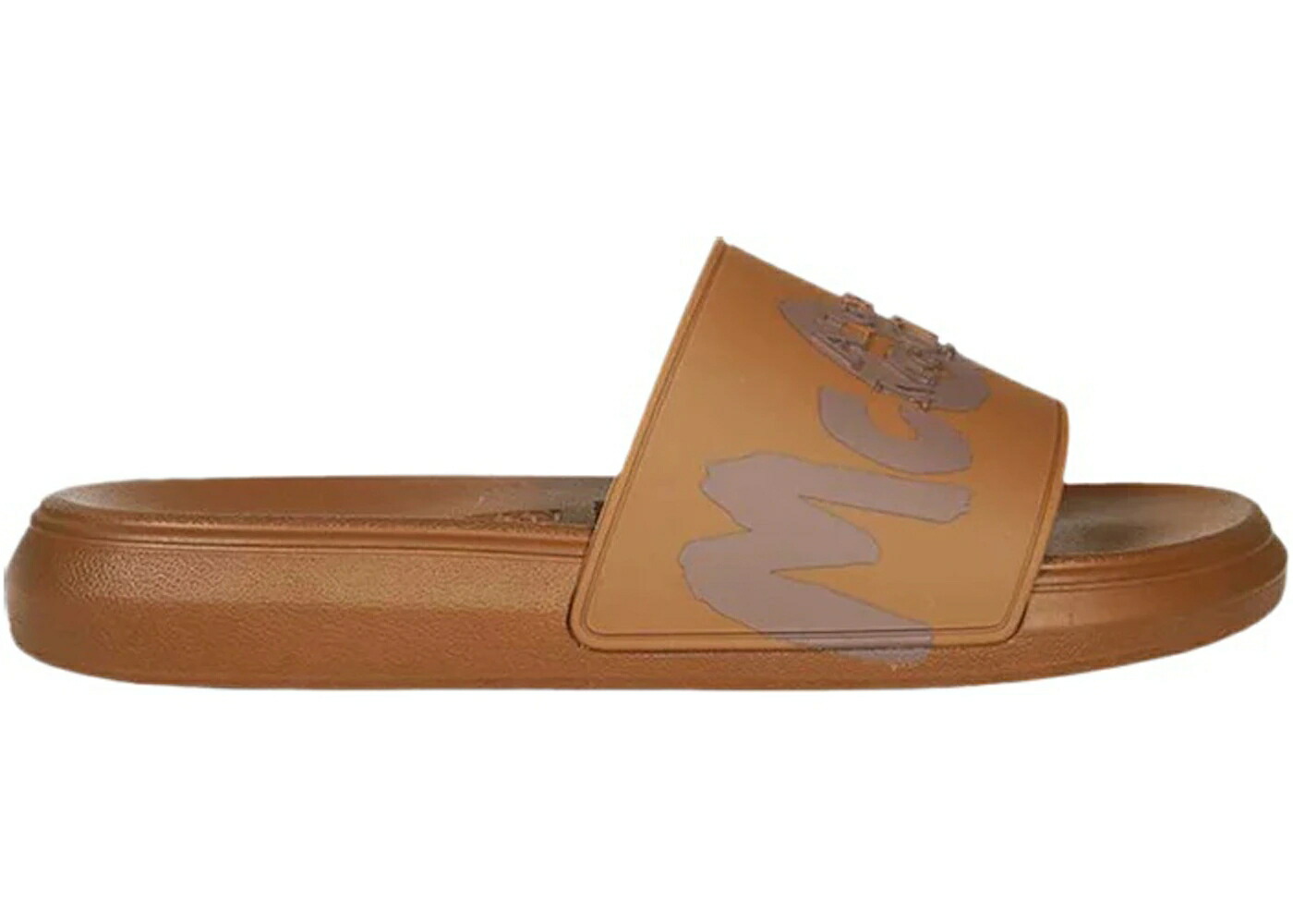 アレキサンダーマックイーン プール サンダル ロゴ 茶色 ブラウン スニーカー メンズ ALEXANDER MCQUEEN ALEXANDER MCQUEEN POOL SLIDE GRAFFITI LOGO BROWN /
