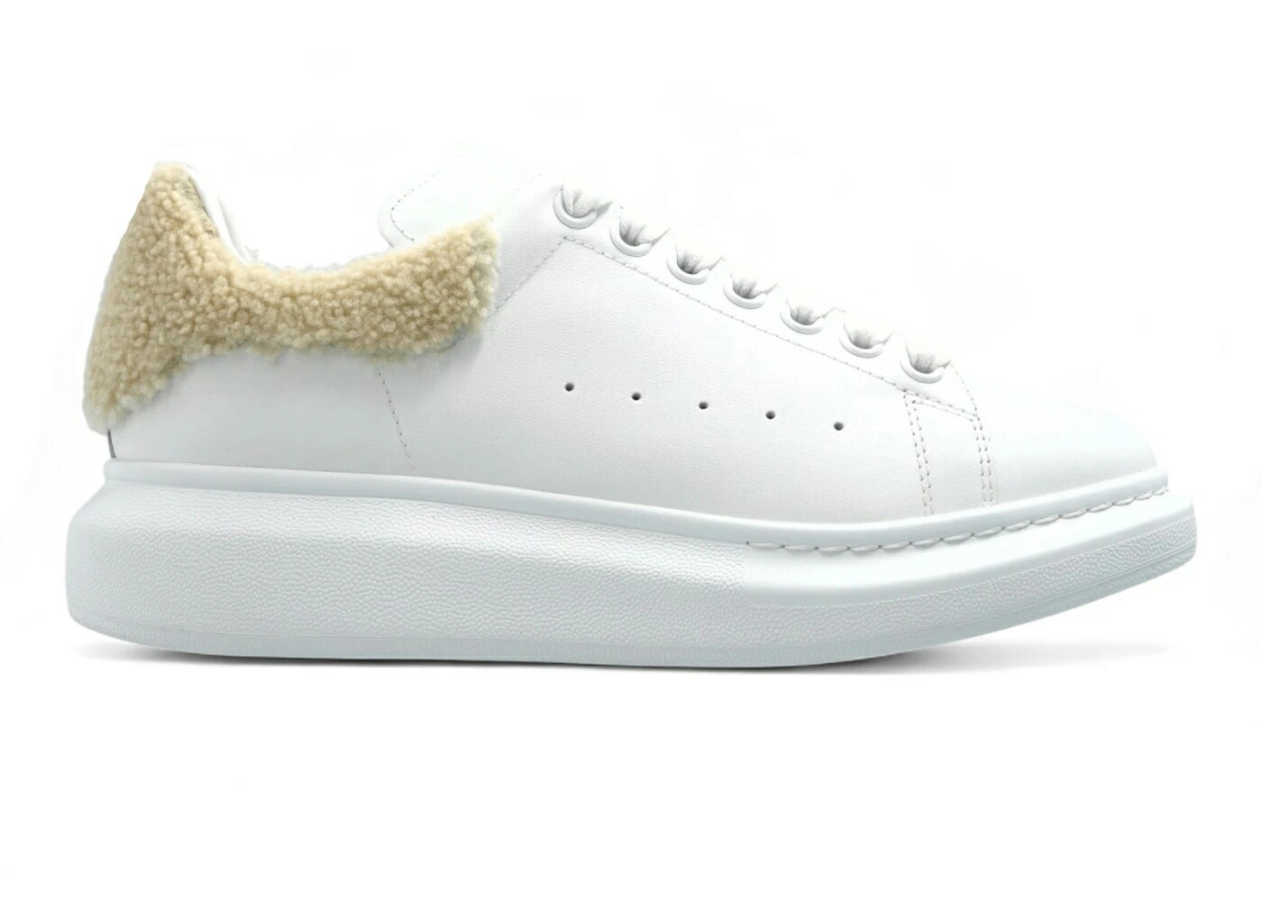 アレキサンダーマックイーン 白いこと 白いこと ベージュ スニーカー レディース ALEXANDER MCQUEEN ALEXANDER MCQUEEN OVERSIZED WHITE BEIGE PLUSH / WHITE BEIGE