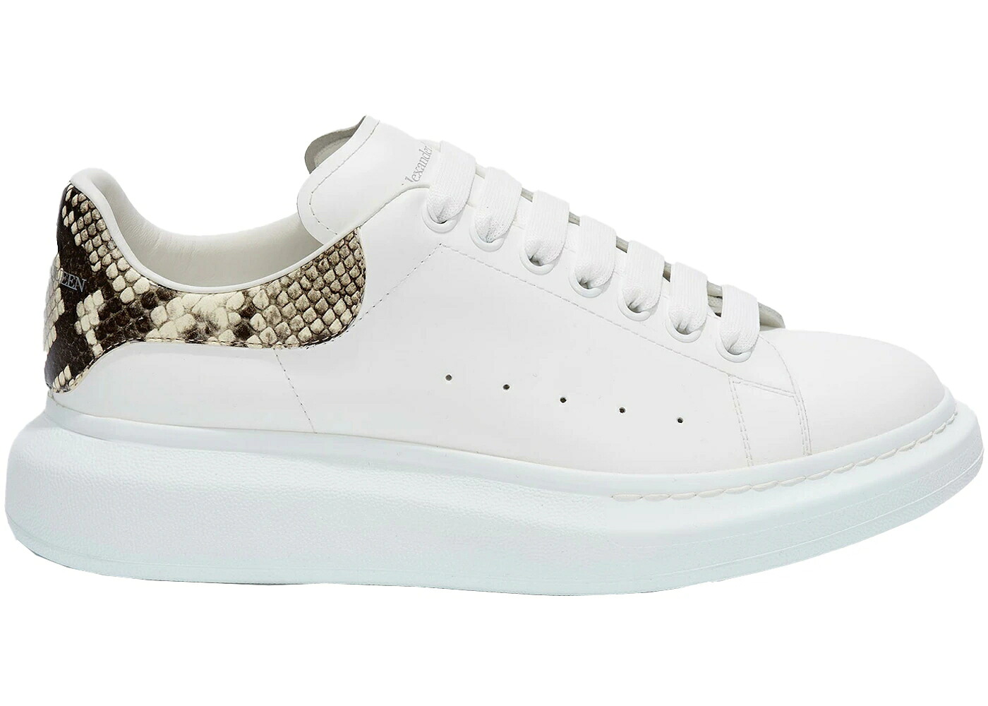 アレキサンダーマックイーン 白色 ホワイト ナチュラル WOMEN'S スニーカー レディース ALEXANDER MCQUEEN ALEXANDER MCQUEEN OVERSIZED WHITE NATURAL PYTHON (WOMEN'S) / WHITE NATURAL PYTHON