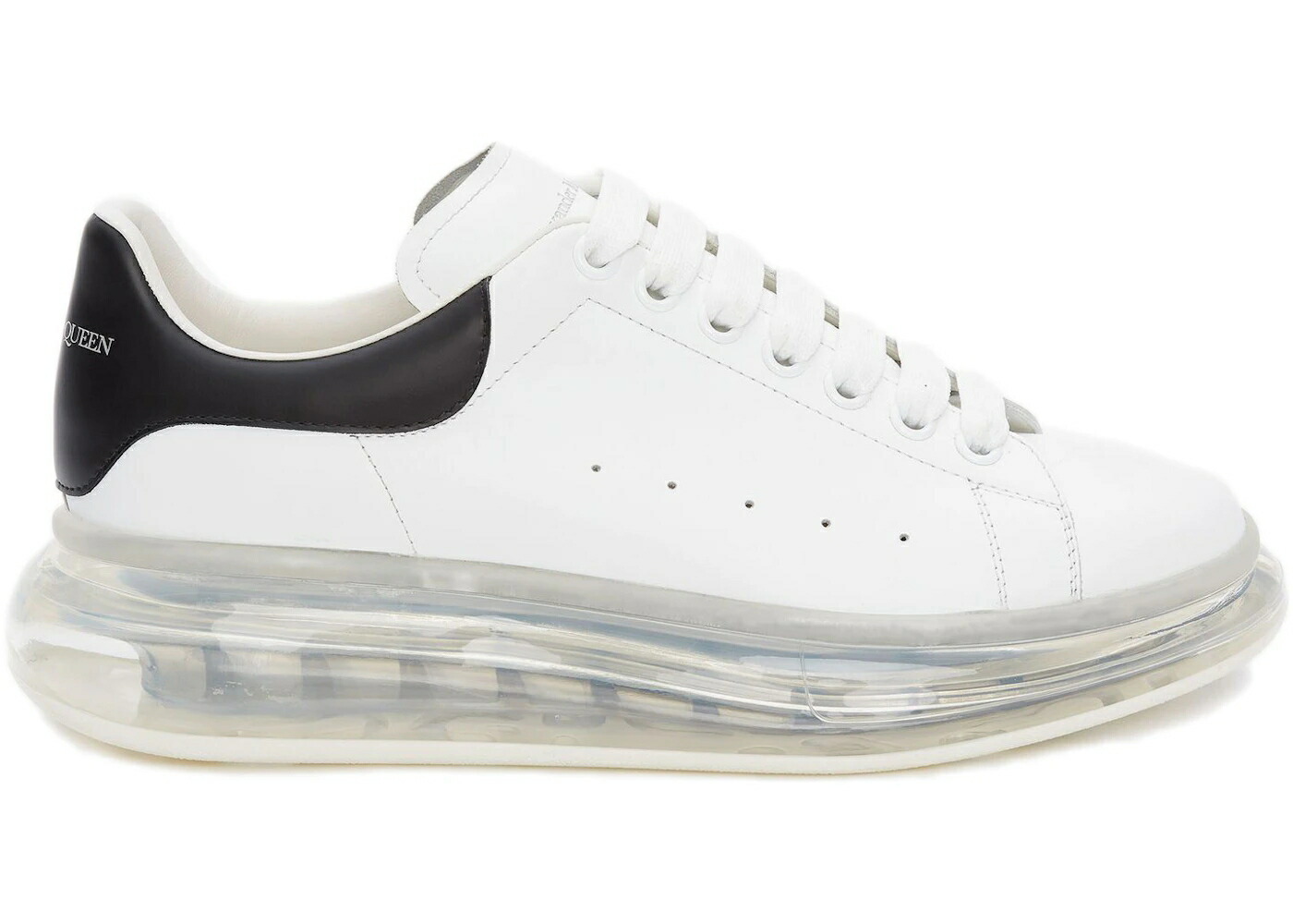アレキサンダーマックイーン 黒色 ブラック 白色 ホワイト WOMEN'S スニーカー レディース ALEXANDER MCQUEEN ALEXANDER MCQUEEN OVERSIZED CLEAR SOLE BLACK (WOMEN'S) / WHITE