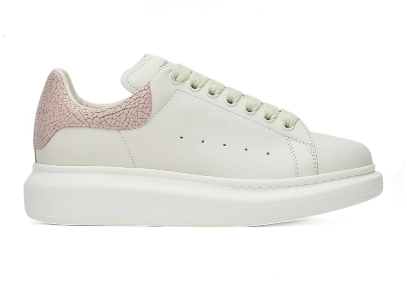 アレキサンダーマックイーン 白いこと 白いこと サクラ色 WOMEN\u0027S スニーカー レディース ALEXANDER MCQUEEN ALEXANDER MCQUEEN OVERSIZED WHITE CRACKED PINK (WOMEN\u0027S) / WHITE PINK