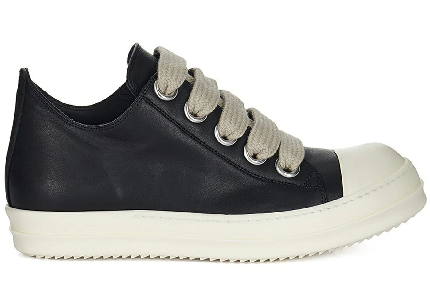 リックオウエンス テンプル なめし革 黒いこと 黒いこと スニーカー メンズ RICK OWENS RICK OWENS TEMPLE JUMBOLACE LOW FULL GRAIN COW LEATHER BLACK MILK / BLACK MILK MILK
