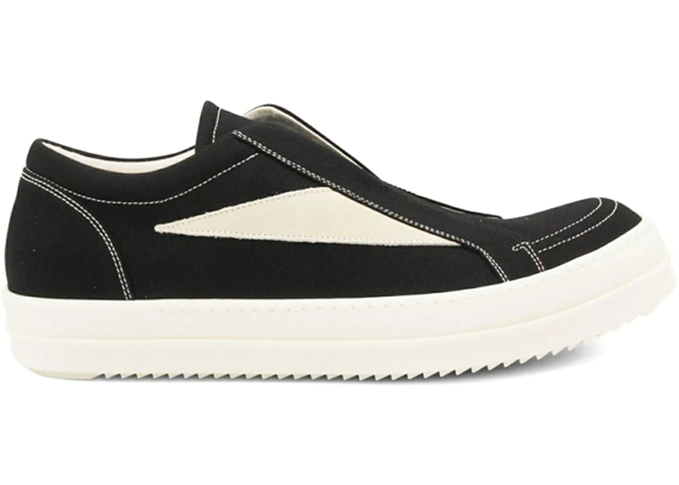 リックオウエンス 黒色 ブラック スリッポン スニーカー メンズ RICK OWENS RICK OWENS DRKSHDW LOW PANELLED SLIP ON SNEAKERS BLACK MILK / BLACK MILK