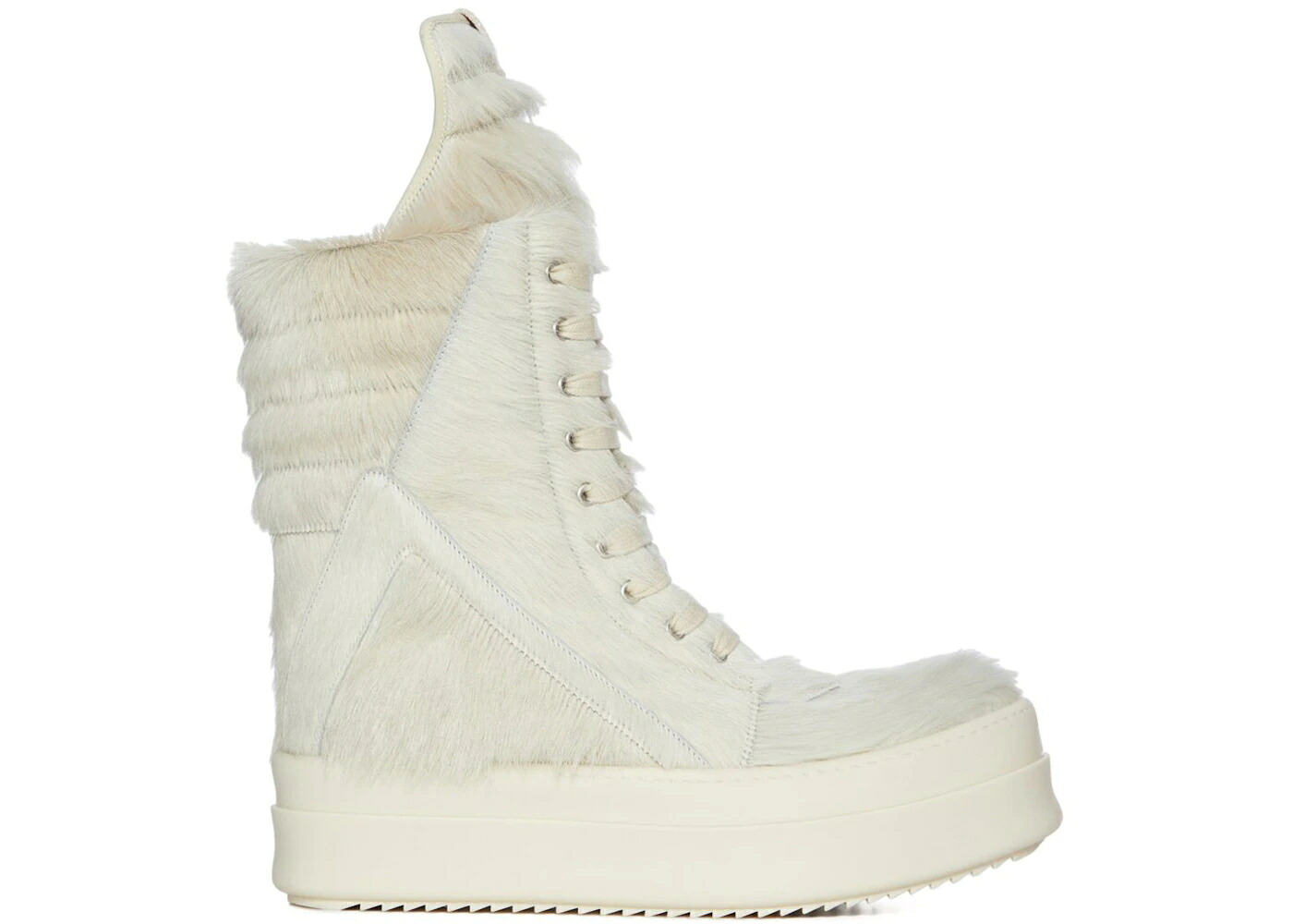 リックオウエンス メガ なめし革 スニーカー メンズ RICK OWENS RICK OWENS CONCORDIANS MEGA GEOBASKET UNSHAVED COW LEATHER MILK / MILK MILK MILK