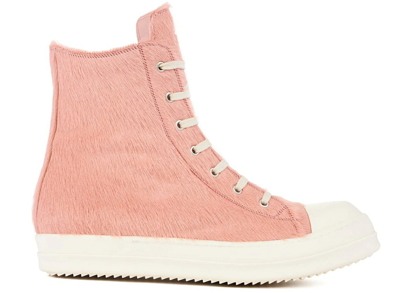 リックオウエンス ご機嫌 小馬 さくら色 スニーカー メンズ RICK OWENS RICK OWENS STROBE HIGH PONY HAIR DUSTY PINK / DUSTY PINK MILK