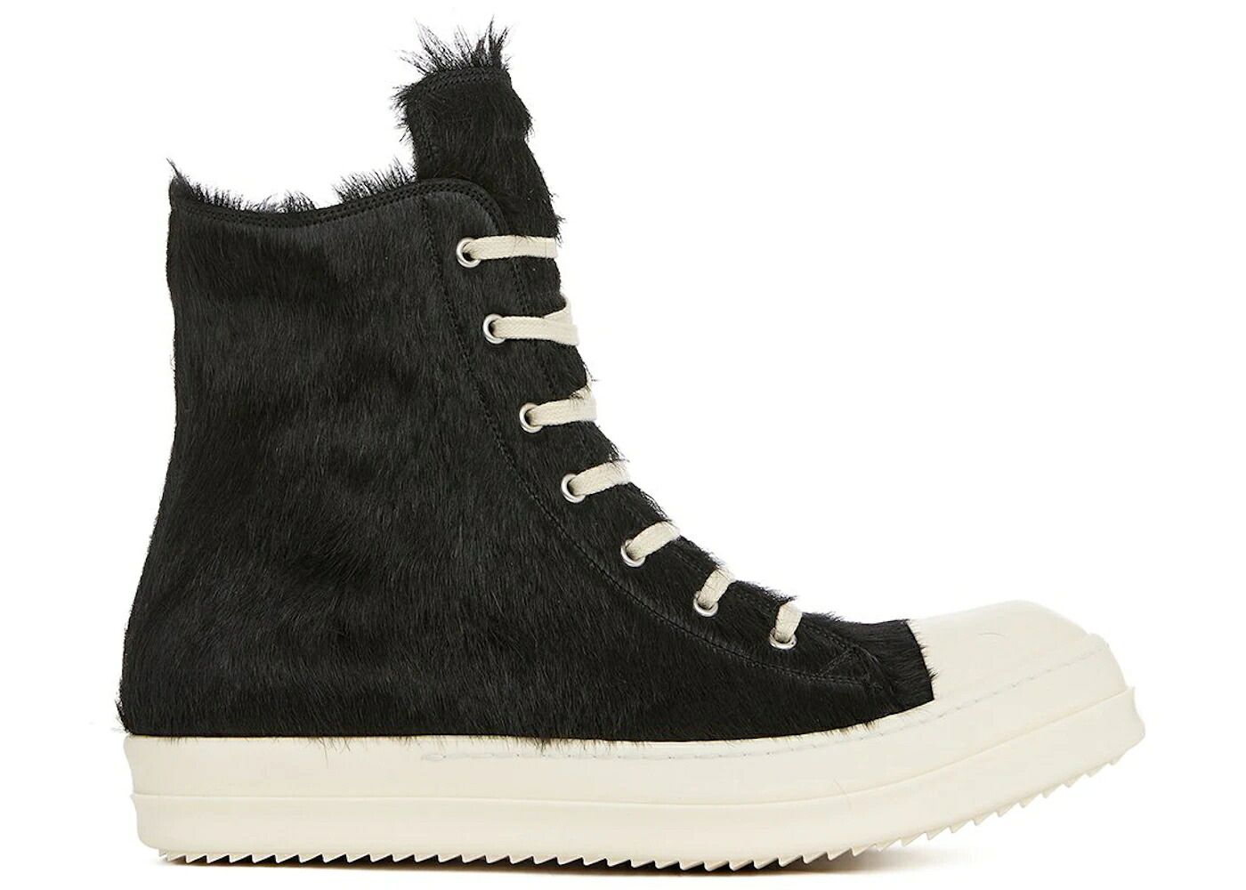 リックオウエンス ご機嫌 子馬 黒いこと 黒いこと スニーカー メンズ RICK OWENS RICK OWENS STROBE HIGH PONY HAIR BLACK / BLACK MILK MILK