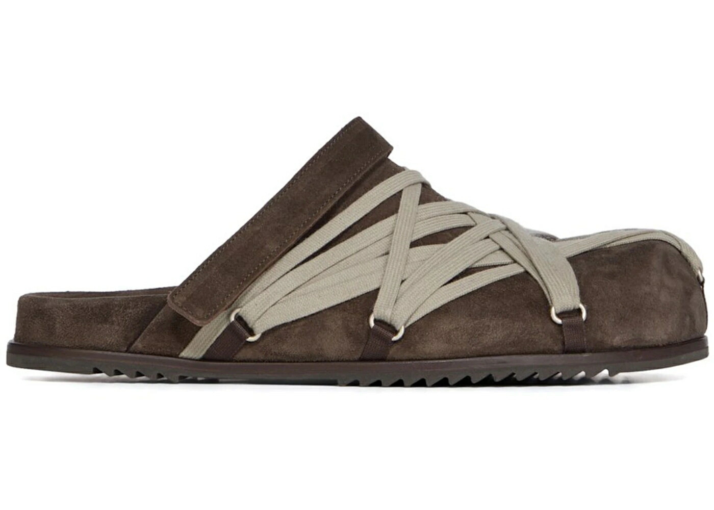 リックオウエンス スエードクロス スウェード なめし革 赤銅色 赤銅色 スニーカー メンズ RICK OWENS RICK OWENS CONCORDIANS MEGALACE SUEDE LEATHER MULE GRANOLA BROWN /