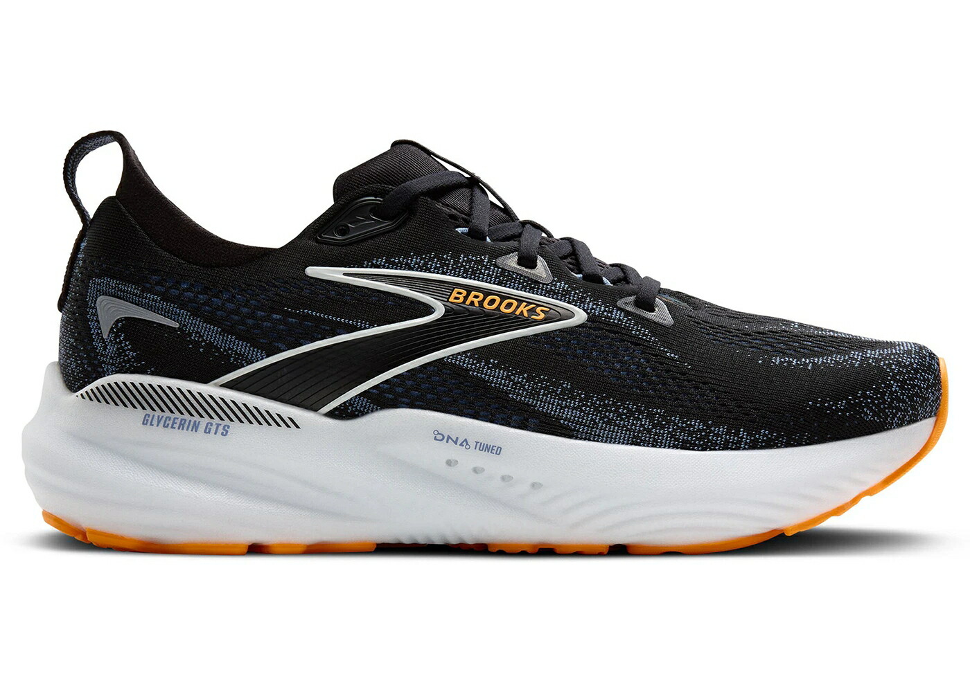 ブルックス 黒色 ブラック カントリー 青色 ブルー 橙 オレンジ スニーカー メンズ BROOKS GLYCERIN GTS 22 BLACK COUNTRY BLUE ORANGE POP / BLACK COUNTRY BLUE ORANGE POP