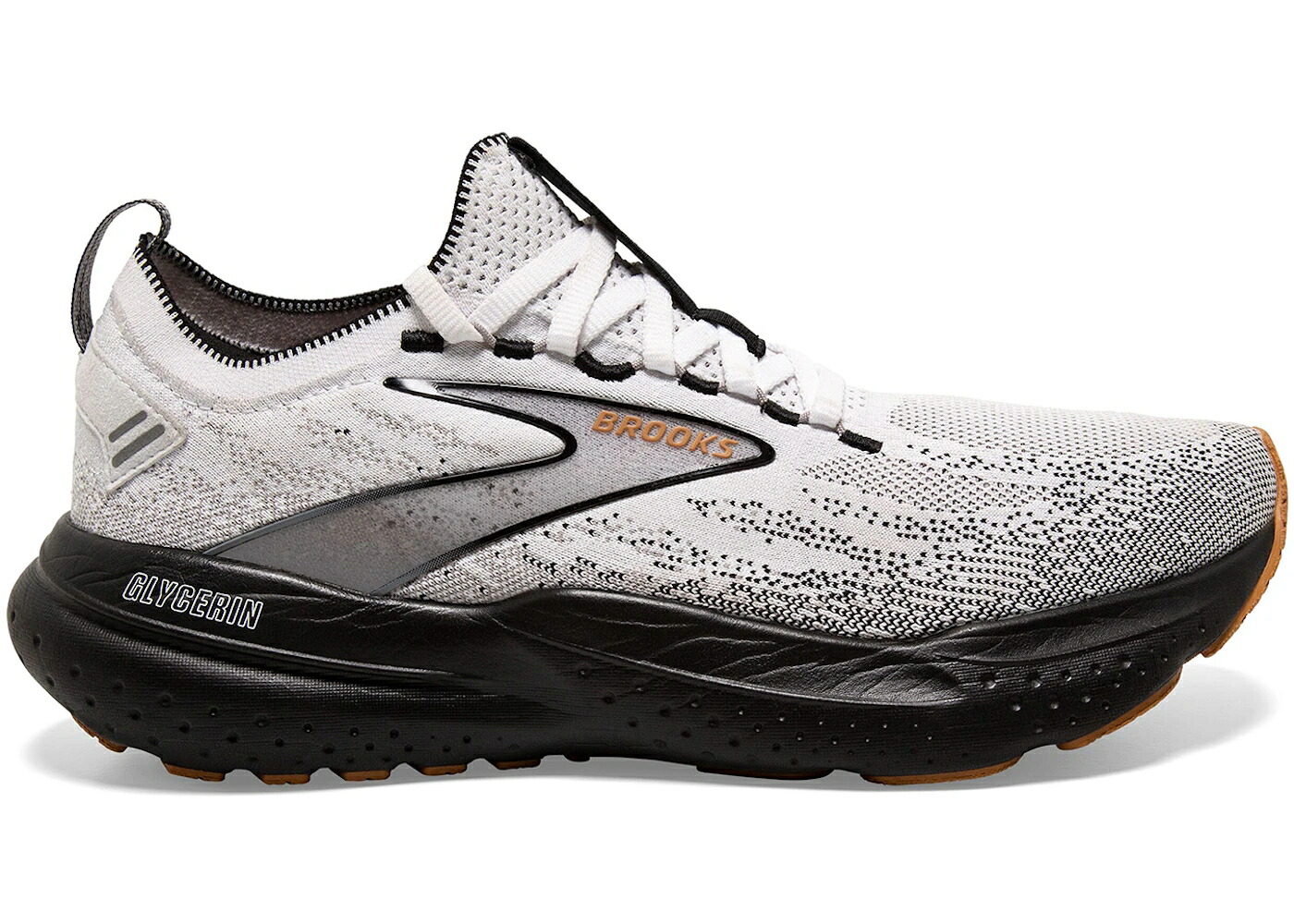 ブルックス 白いこと 白いこと 薄墨色 薄墨色 黒いこと 黒いこと スニーカー メンズ BROOKS GLYCERIN STEALTHFIT 21 WHITE GREY BLACK / WHITE GREY BLACK