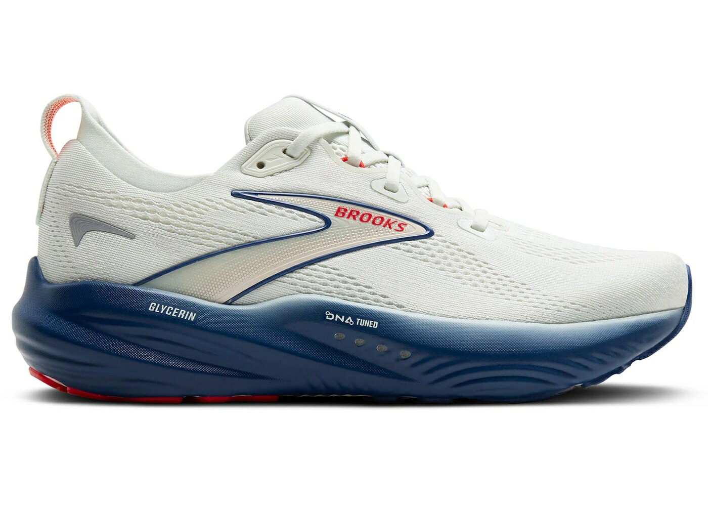 ブルックス 灰色 グレー 紺色 ネイビー 赤 レッド スニーカー メンズ BROOKS GLYCERIN 22 GREY NAVY PEONY FIERY RED / GREY NAVY PEONY FIERY RED