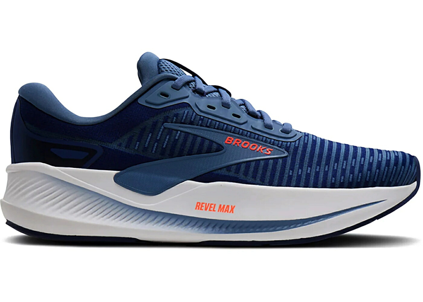 ブルックス マックス 紺色 米国海軍 橙 オレンジ色 スニーカー メンズ BROOKS REVEL MAX NAVY ORANGE / NAVY ORANGE