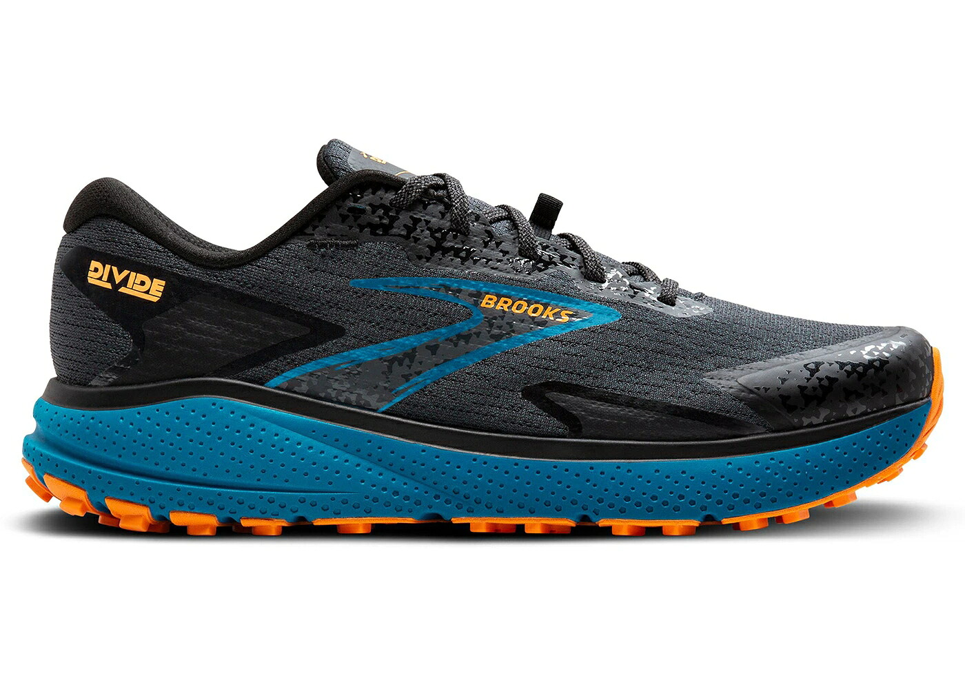 ブルックス 青色 ブルー 橙 オレンジ スニーカー メンズ BROOKS DIVIDE 5 EBONY BLUE SAPPHIRE ORANGE / EBONY BLUE SAPPHIRE ORANGE｜スニケス