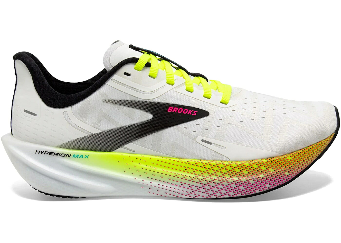 ブルックス マックス 白色 ホワイト 黒色 ブラック スニーカー メンズ BROOKS HYPERION MAX WHITE BLACK NIGHTLIFE / WHITE BLACK NIGHTLIFE|スニケス
