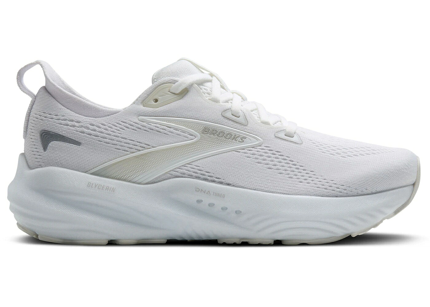 ブルックス 白いこと 白いこと 薄墨色 薄墨色 WOMEN\u0027S スニーカー レディース BROOKS GLYCERIN 22 WHITE GREY (WOMEN\u0027S) / WHITE WHITE GREY