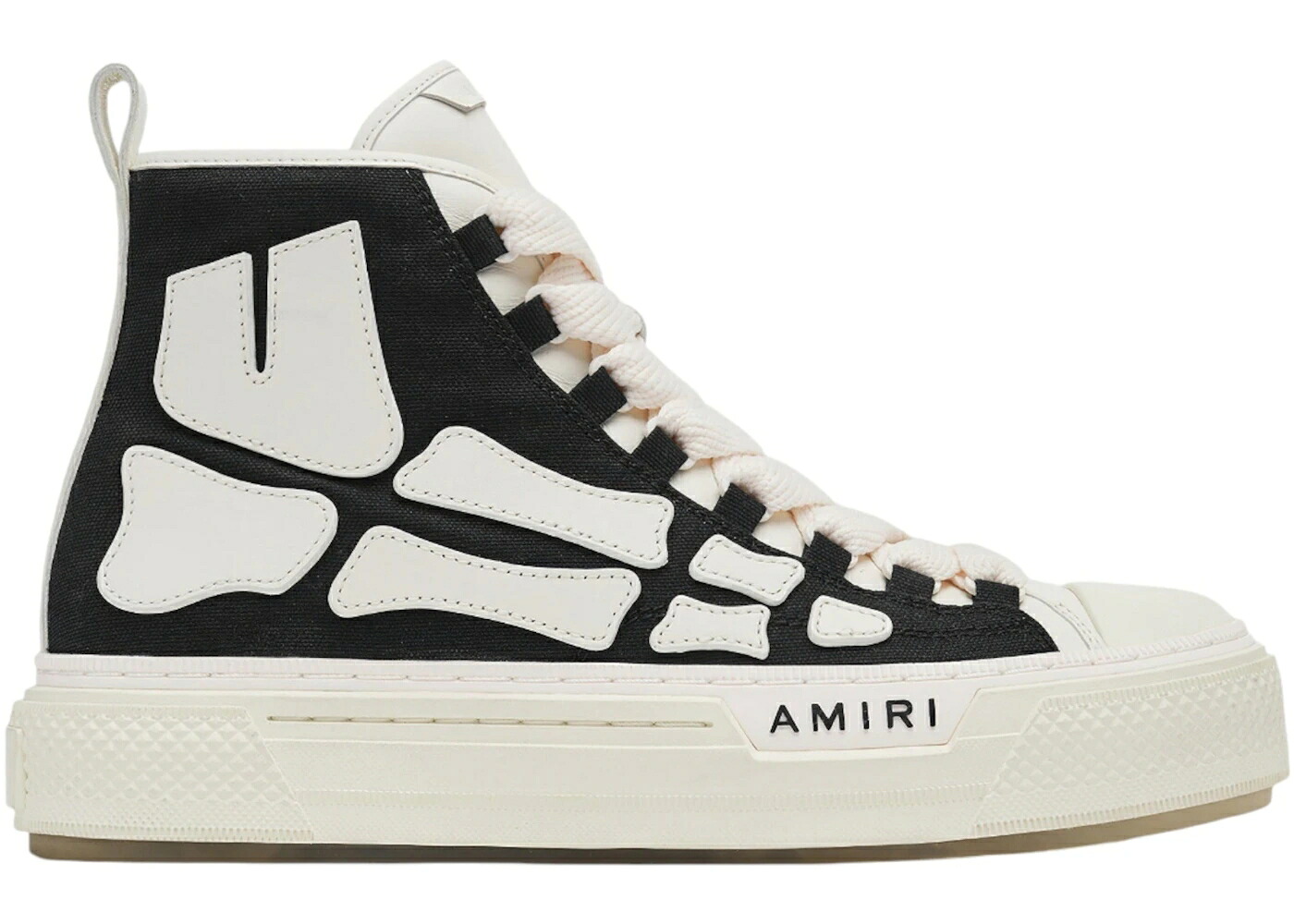 アミリ 厚地の外套 黒いこと 黒いこと 白いこと 白いこと スニーカー メンズ AMIRI SKEL COURT HI BLACK WHITE / BLACK WHITE