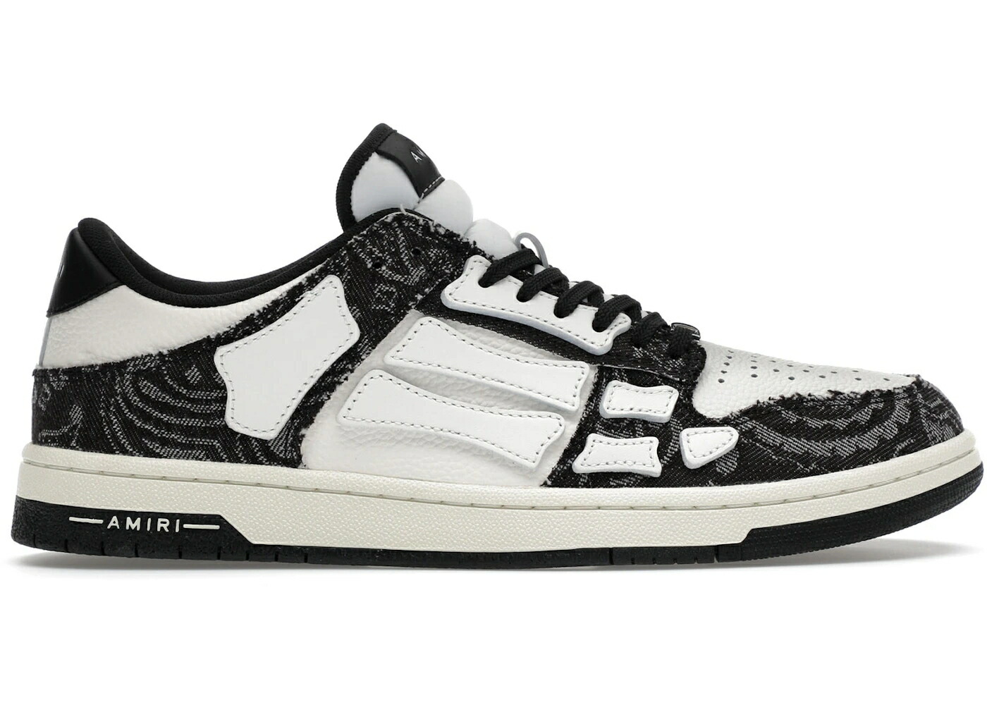 アミリ デニム 黒色 ブラック スニーカー メンズ AMIRI SKEL TOP LOW BANDANA DENIM BLACK /