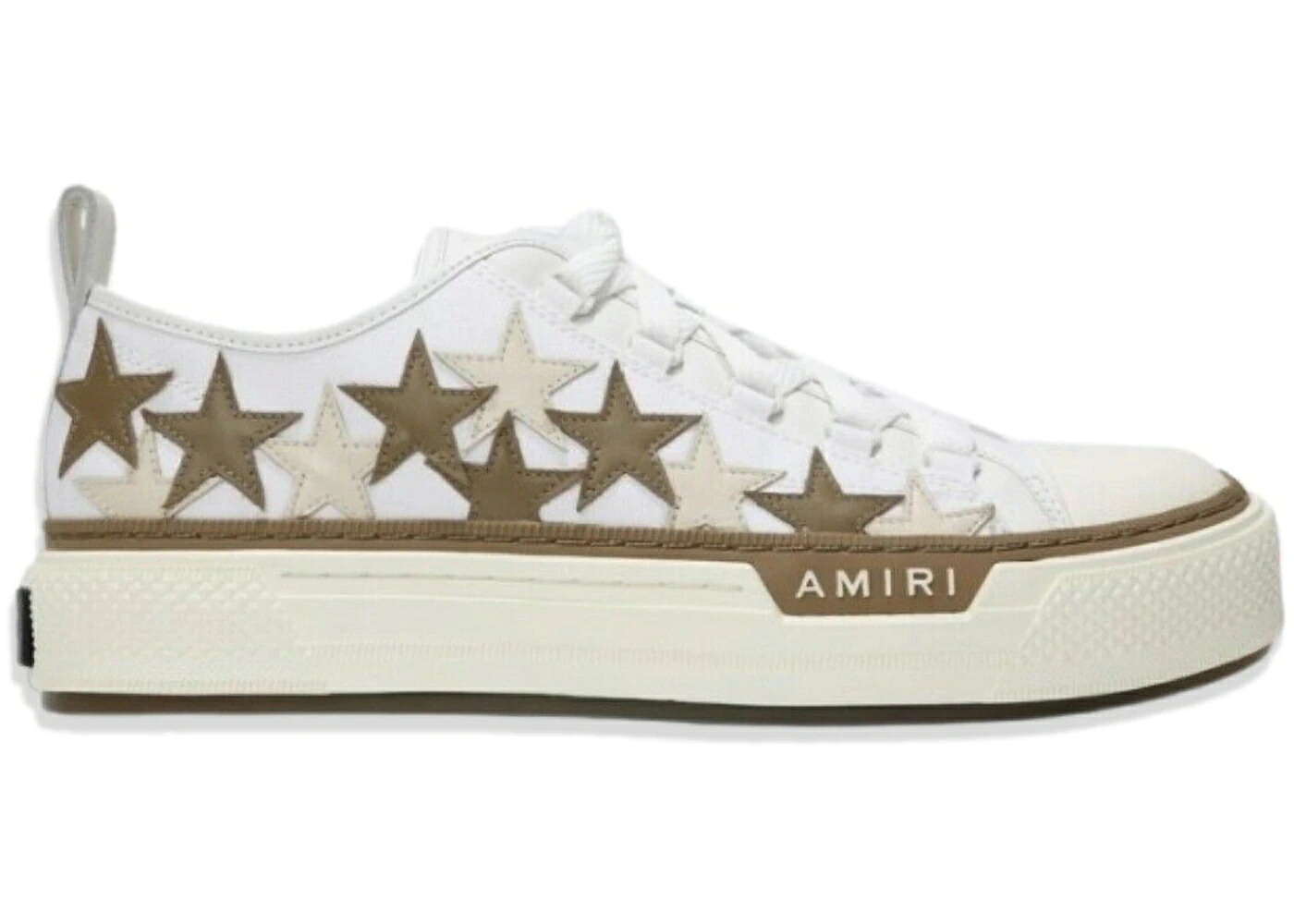 アミリ スターズ コート 白色 ホワイト 茶色 ブラウン スニーカー メンズ AMIRI STARS COURT LOW WHITE BROWN / WHITE BROWN