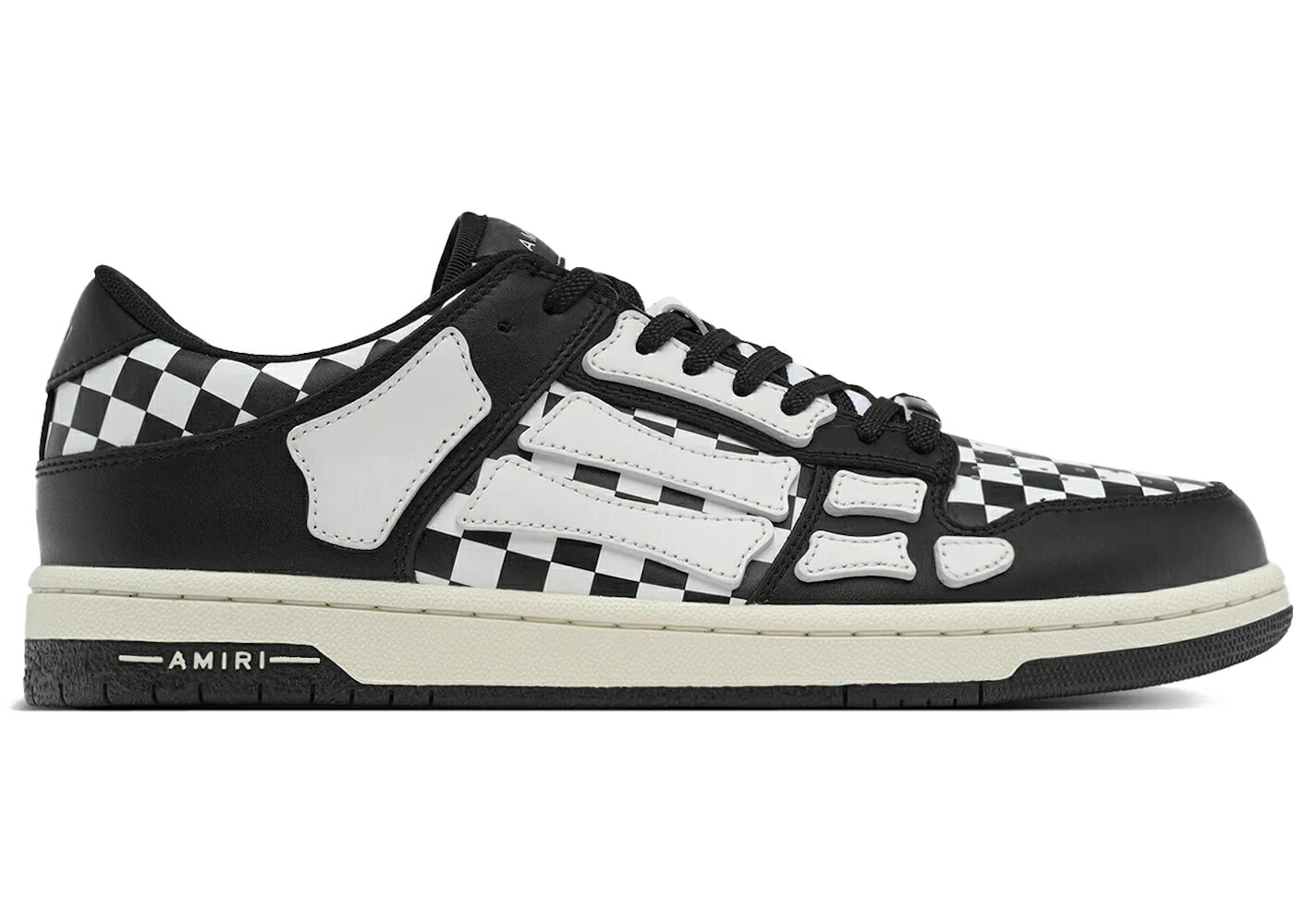 アミリ 黒色 ブラック 白色 ホワイト スニーカー メンズ AMIRI SKEL TOP LOW CHECKERED BLACK WHITE / BLACK WHITE