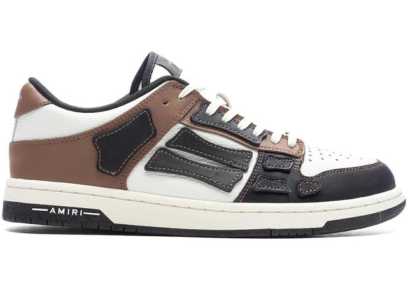 アミリ 黒色 ブラック 茶色 ブラウン スニーカー メンズ AMIRI SKEL TOP LOW BLACK BROWN / BLACK BROWN