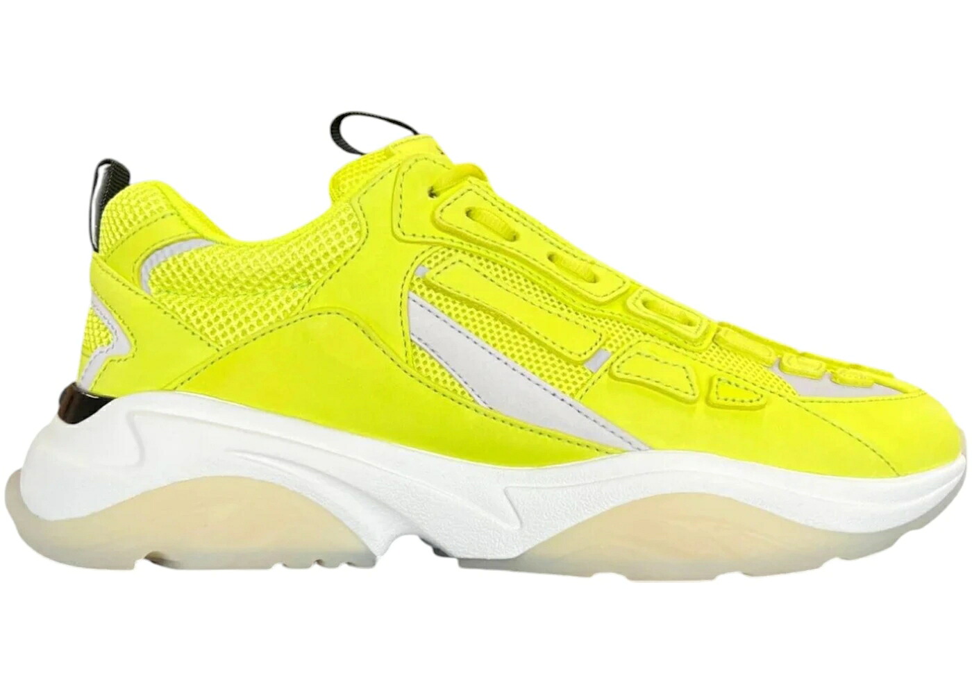 アミリ 白色 ホワイト 黄色 イエロー スニーカー メンズ AMIRI BONE RUNNER REFLECTIVE WHITE NEON YELLOW / WHITE NEON YELLOW｜スニケス