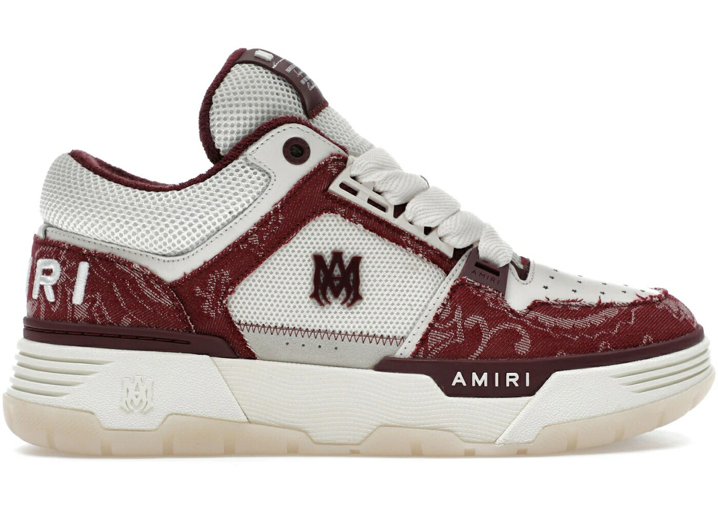 アミリ デニム ワイン色 バーガンディー スニーカー メンズ AMIRI MA-1 BANDANA DENIM BURGUNDY /
