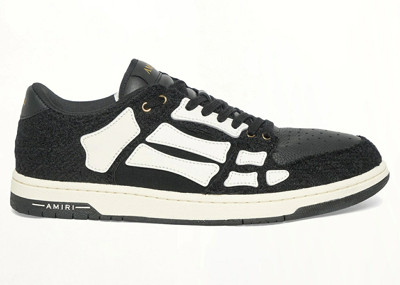 アミリ 黒色 ブラック 白色 ホワイト スニーカー メンズ AMIRI BOUCLE SKEL TOP LOW BLACK WHITE / BLACK WHITE