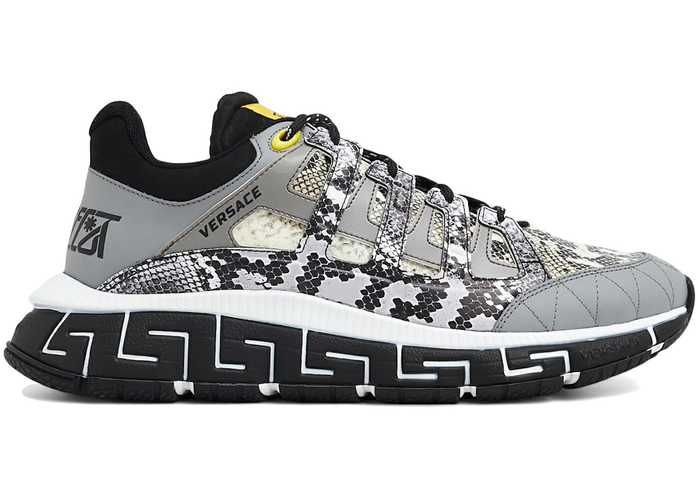ヴェルサーチェ 灰色 グレー スニーカー メンズ VERSACE TRIGRECA GREY SNAKESKIN / 122,000円