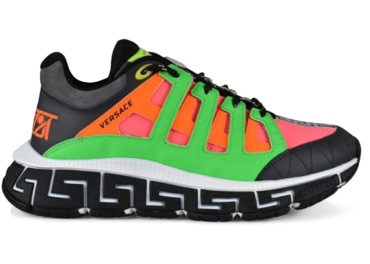 ヴェルサーチェ 緑 グリーン 赤 レッド ピンク スニーカー メンズ VERSACE TRIGRECA GREEN RED PINK / GREEN RED PINK