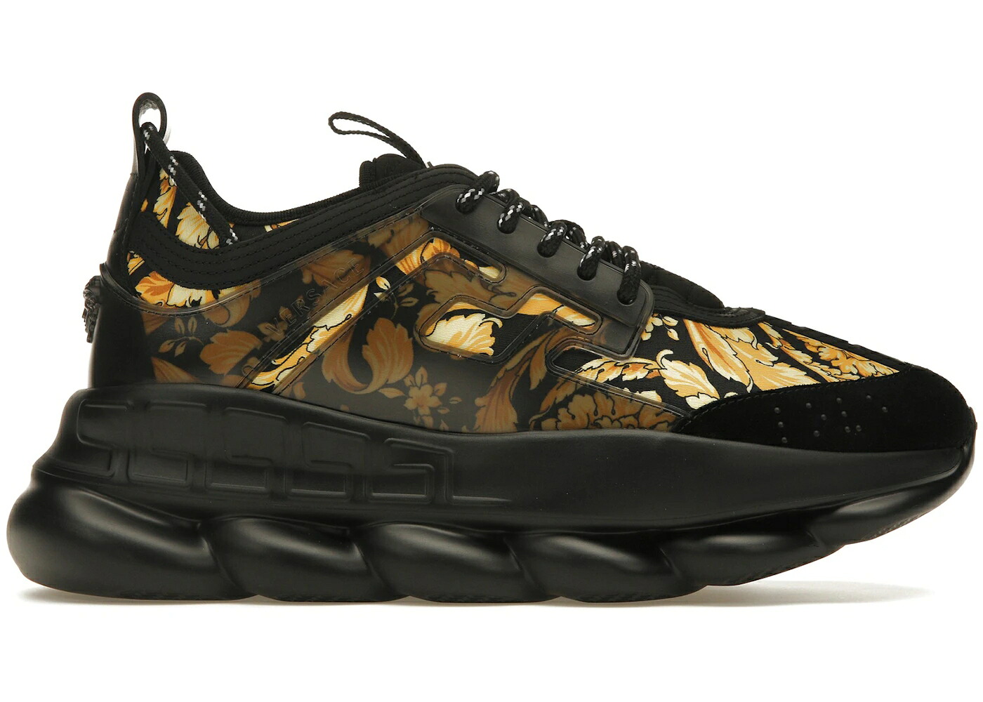 ヴェルサーチェ 黒いこと 黒いこと スニーカー メンズ VERSACE CHAIN REACTION CENTRAL GREEK KEY PRINT BLACK / CENTRAL GREEK KEY PRINT BLACK