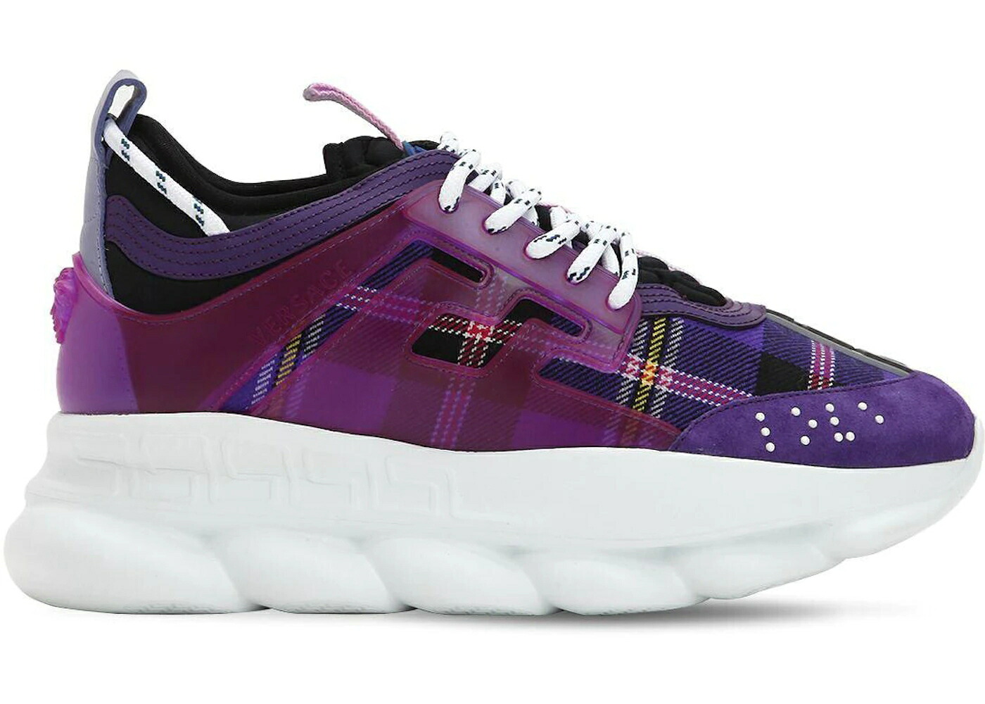 ヴェルサーチェ 紫 パープル スニーカー レディース VERSACE CHAIN REACTION MULTICOLOR PURPLE (WOMENS) / MULTICOLOR PURPLE