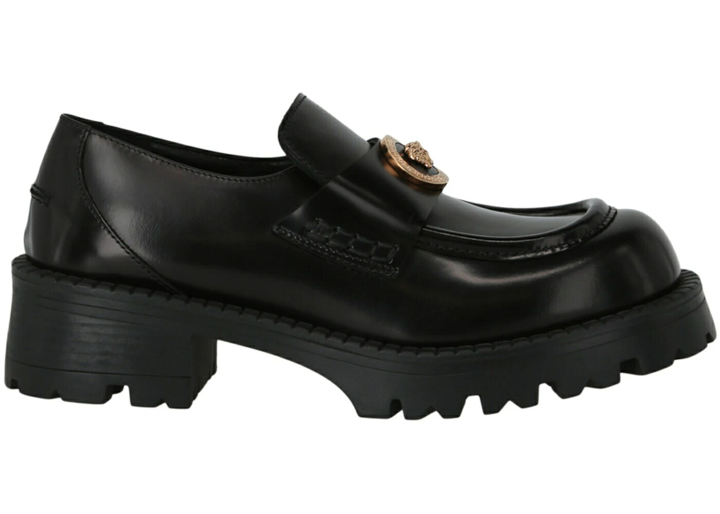 ヴェルサーチェ ローファー 黒色 ブラック WOMEN'S スニーカー レディース VERSACE ALIA PLATFORM LOAFERS BLACK (WOMEN'S) /