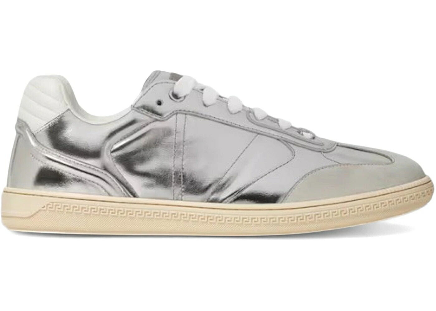 ヴェルサーチェ 厚地の外套 しろがね色 しろがね色 スニーカー メンズ VERSACE GRECA COURT SILVER /