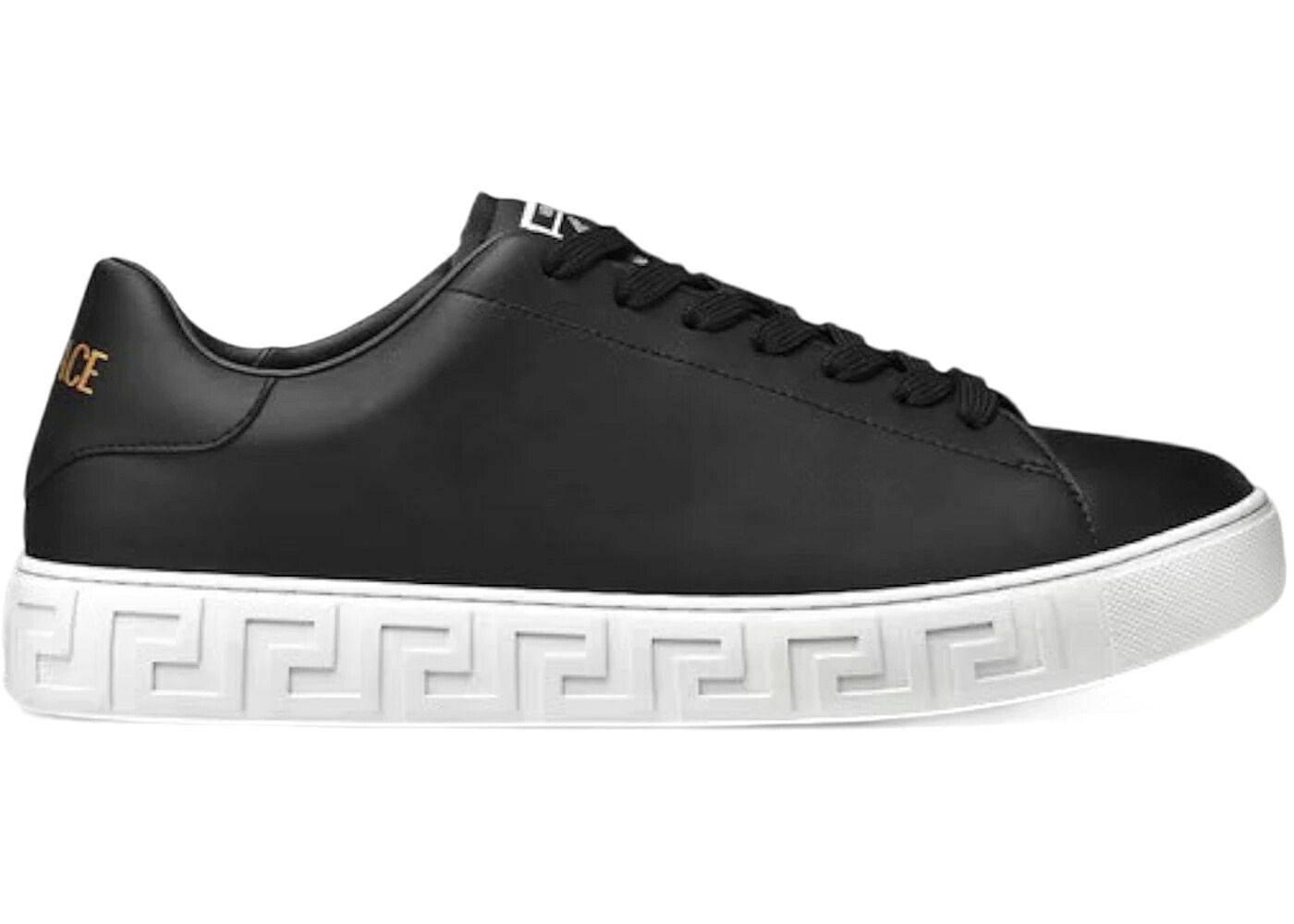 ヴェルサーチェ 黒いこと 黒いこと スニーカー メンズ VERSACE GRECA BLACK /